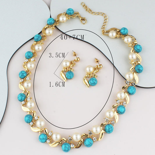 Aurelian™ Azure Pearl Necklace & Earrings