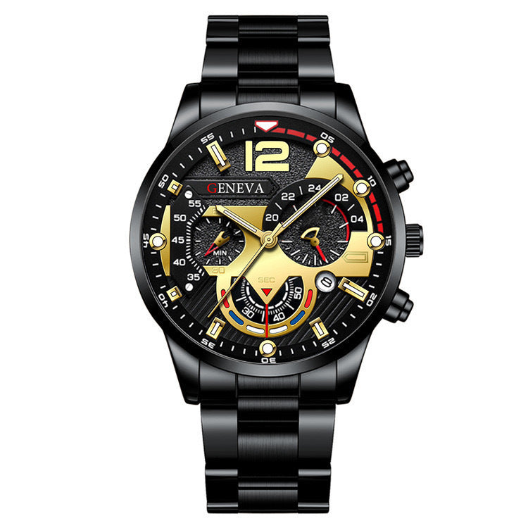 Aurelian & Co. 2-Piece Men's Quartz Watch & Bracelet Set – Business Style, Steel Band
