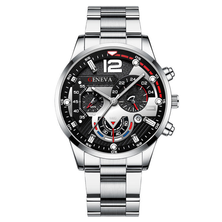 Aurelian & Co. 2-Piece Men's Quartz Watch & Bracelet Set – Business Style, Steel Band