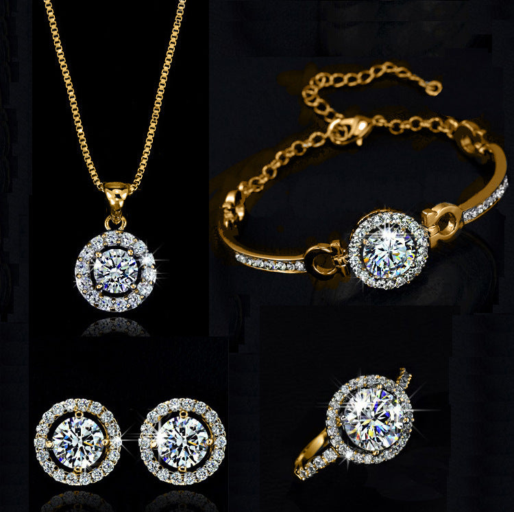 Aurelian & Co. Women's Floral Alloy Jewelry Set – Earrings & Collar