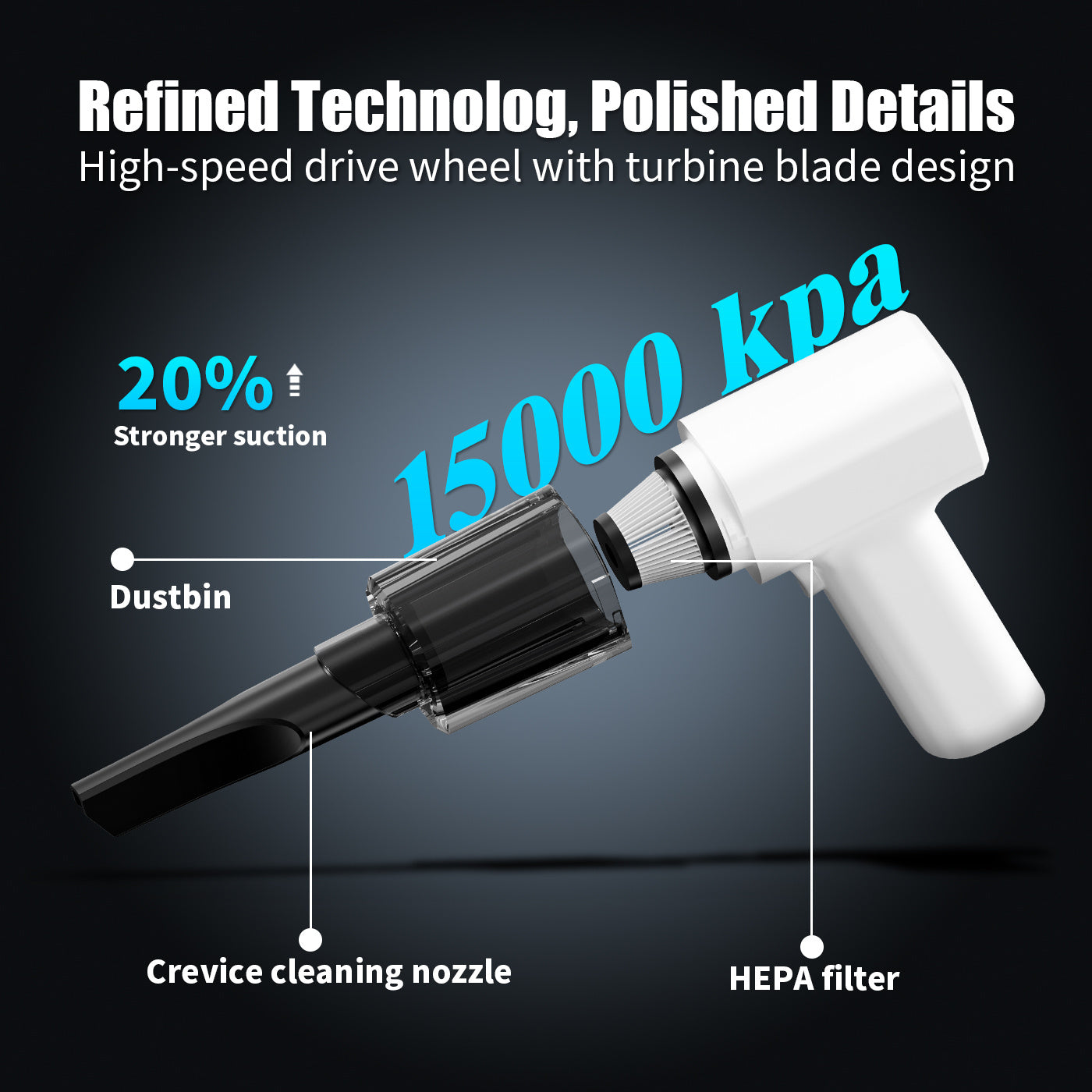 Aurelian & Co. Compact Dust Collector – Lightweight Plastic Vacuum Cleaner