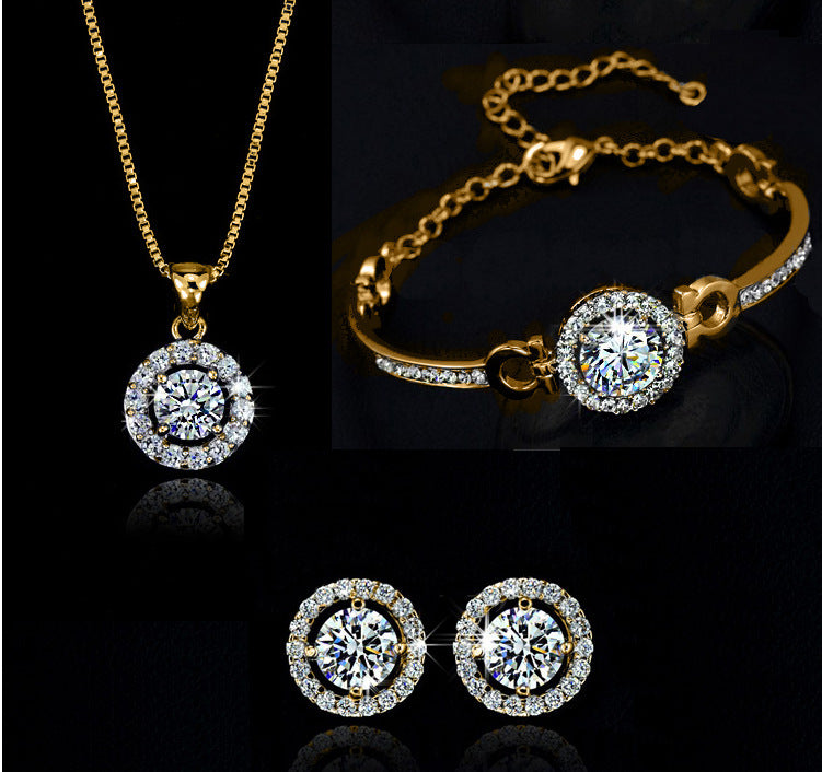 Aurelian & Co. Women's Floral Alloy Jewelry Set – Earrings & Collar