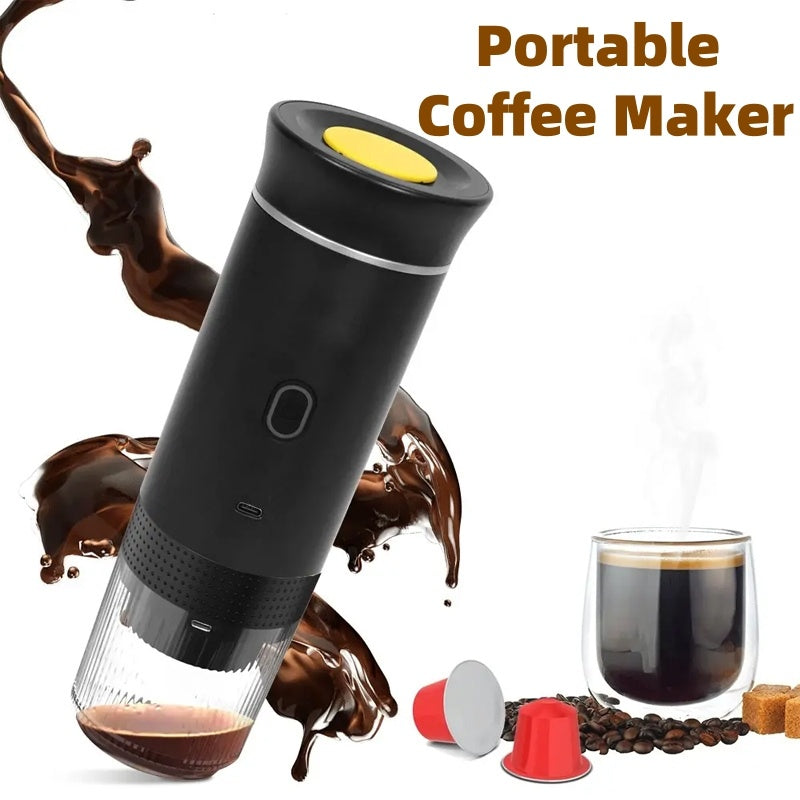 Aurelian & Co. 3-in-1 Portable Espresso Maker – Electric Coffee Grinder & Capsule Machine, USB Rechargeable, 60ml Travel Espresso Machine