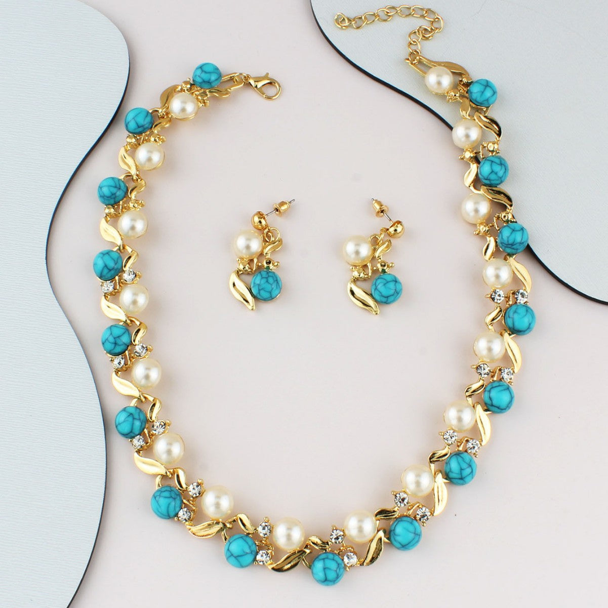 Aurelian™ Azure Pearl Necklace & Earrings