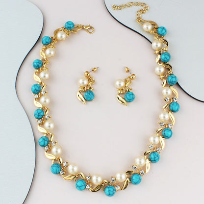 Aurelian™ Azure Pearl Necklace & Earrings