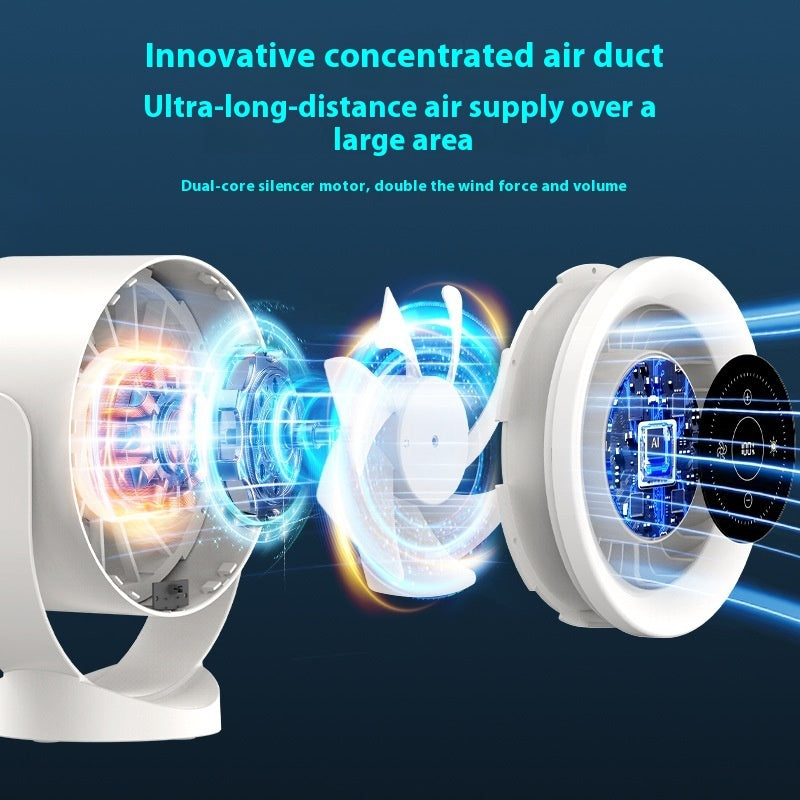 Aurelian & Co. Desktop Adjustable Fan with LED Light – Rechargeable USB Table & Wall Mount Fan, Quiet Brushless Motor, Touch Control