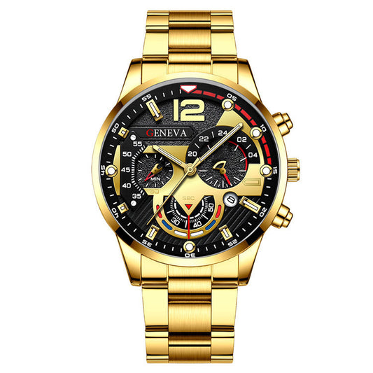Aurelian & Co. 2-Piece Men's Quartz Watch & Bracelet Set – Business Style, Steel Band