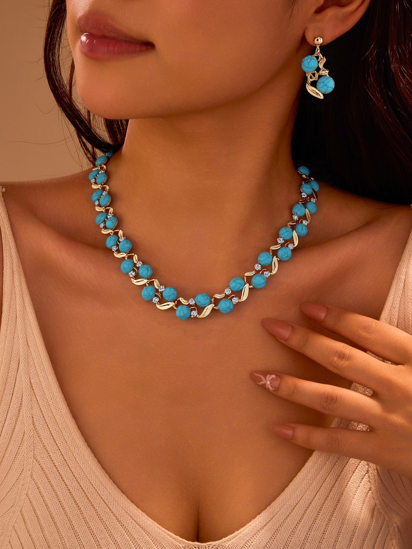 Aurelian™ Azure Pearl Necklace & Earrings